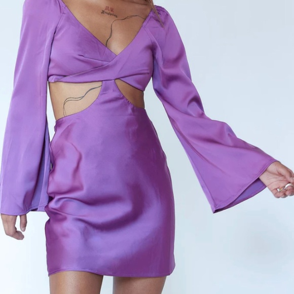 princess poly Domonique purple mini dress - Picture 2 of 3